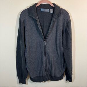 ✨ Oscar de la Renta Men’s Gray Zip Up Sweater XL